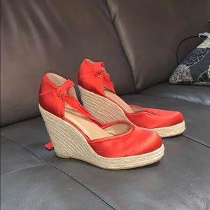 Red Nine West Wedges